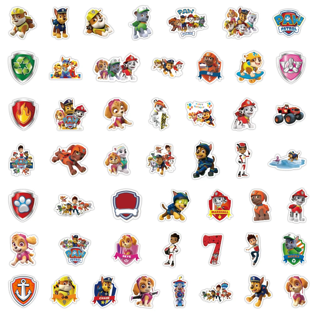 50PCS Cartoon Dog Stickers | Waterproof PVC DIY Toy Decoration Decals