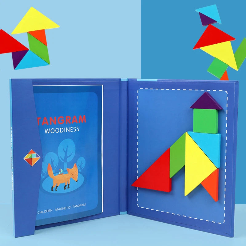 Magnetic 3D Tangram Puzzle | Montessori Travel Toy for Kids