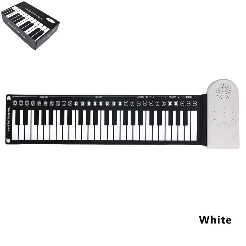 49-Key Roll Up Silicone Piano | Portable Foldable Keyboard for Kids