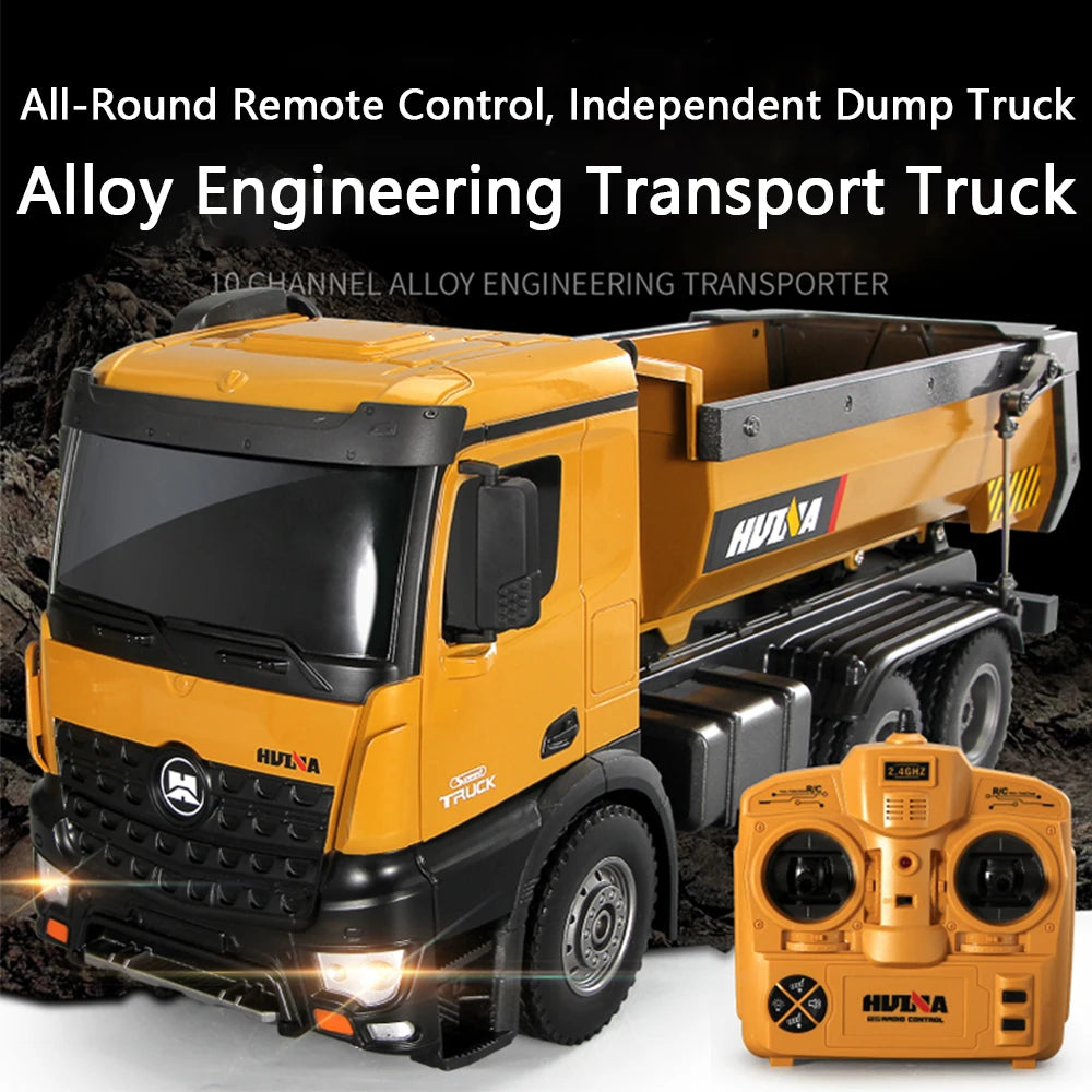 RC Dumper Truck 1/14 Scale | 10CH Remote Control Alloy Loader Toy Set