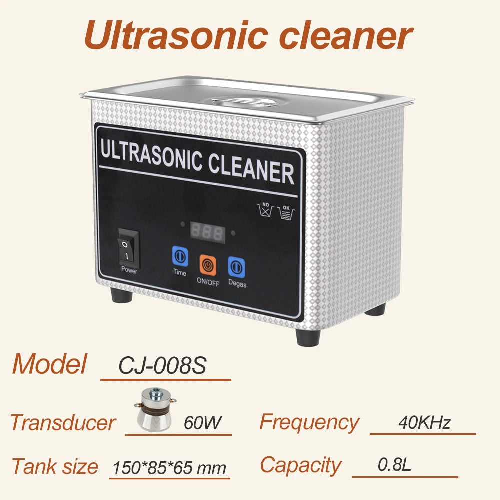 800ml Ultrasonic Cleaner | Metal Engine Parts & Carburetor Degreaser