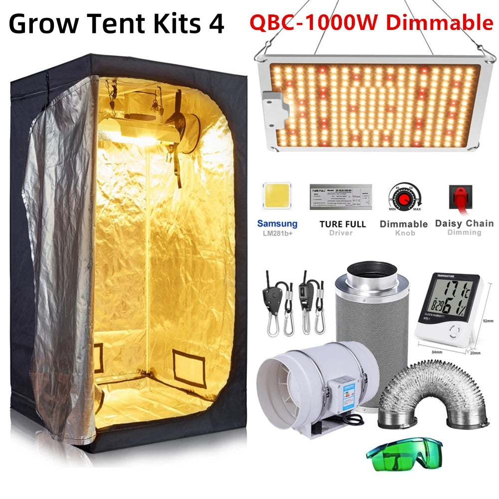 Hydroponic Grow Tent Kit | Full Spectrum LED & Carbon Filter System
