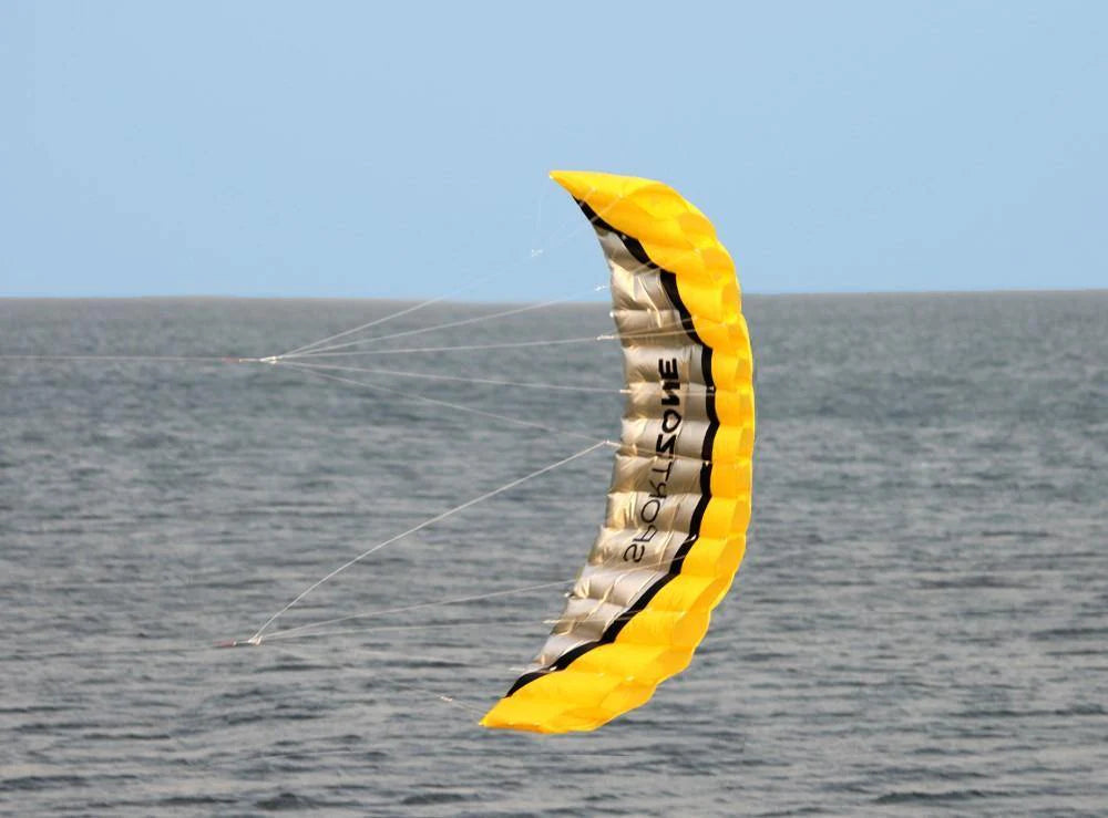 2.5m Yellow Sturdy Parafoil Kite with Dual Lines and Tools - Buy Confidently with Smart Sales Australia