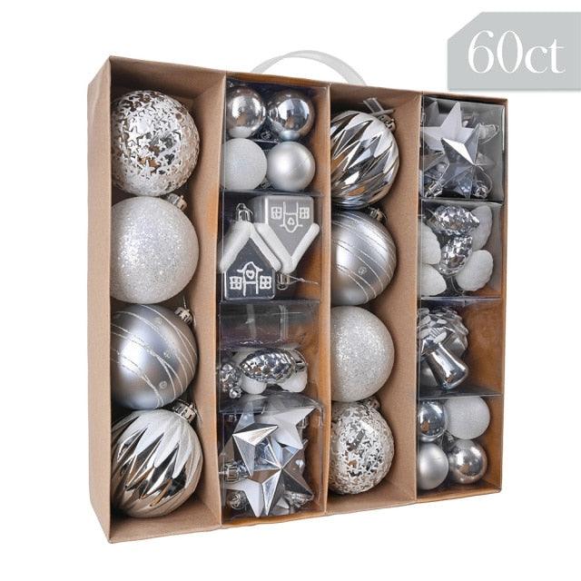 60 Piece Christmas Tree Ornament Set for Gift and Home Decor - Buy Confidently with Smart Sales Australia