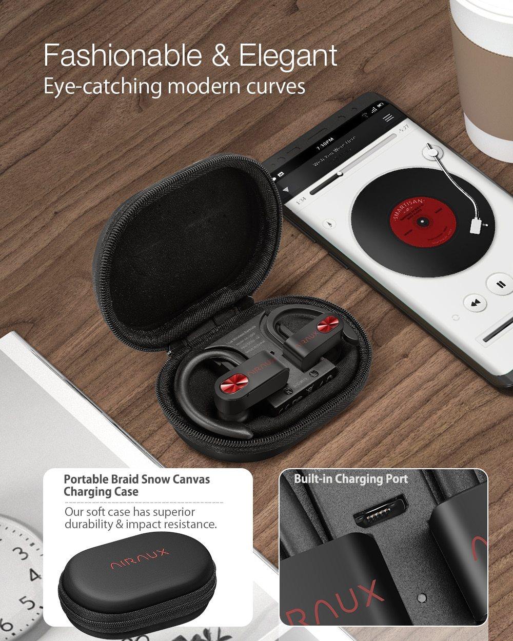 BlitzWolf AIRAUX AA-UM2 Wireless Bluetooth v5.0 In-Ear Earphones Hifi Stereo | IPX5 Waterproof for Iphone and Portable Braid Snow Canvas Charger - Buy Confidently with Smart Sales Australia