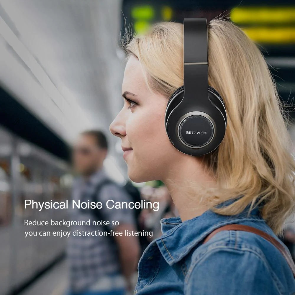 BlitzWolf BW-HP0 Bluetooth Over-Ear Wireless Noise Cancelling Headphones Headset Foldable With Microphone | For PC, Apple, Samsung and Android - Buy Confidently with Smart Sales Australia