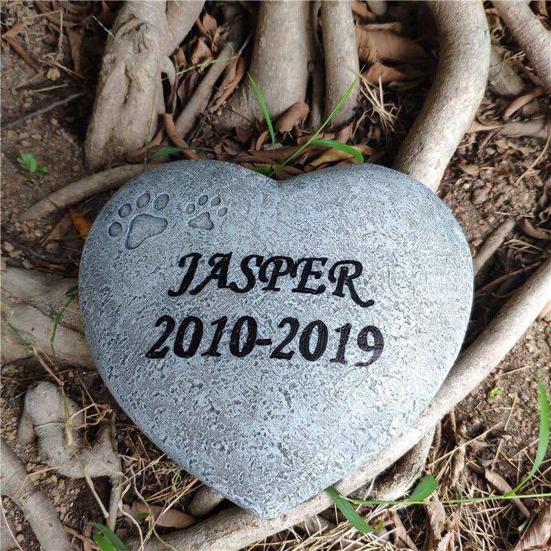 Cat Dog Remembrance Hand-print Heart Shaped Memorials Stone Grave Marker Gift - Buy Confidently with Smart Sales Australia