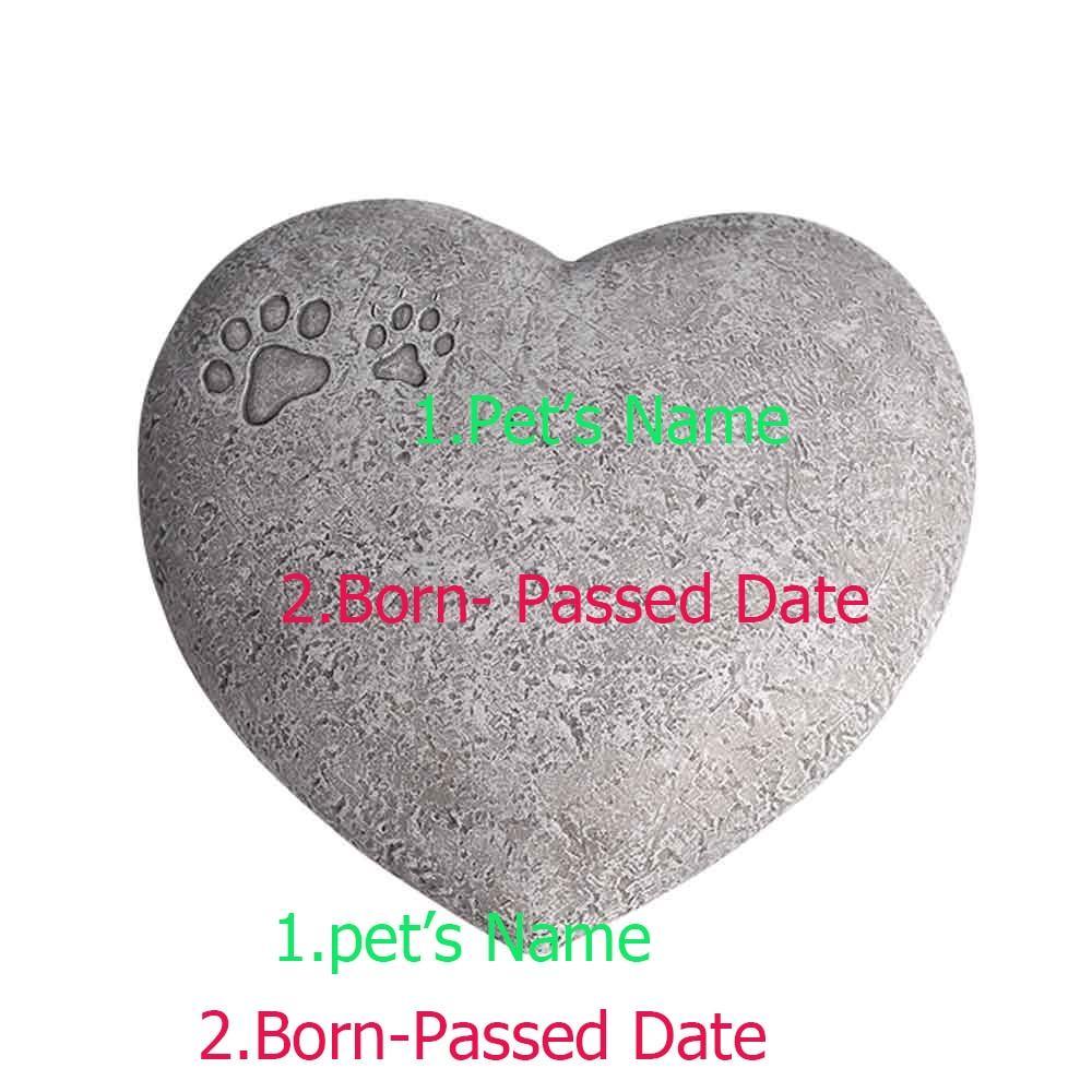 Cat Dog Remembrance Hand-print Heart Shaped Memorials Stone Grave Marker Gift - Buy Confidently with Smart Sales Australia