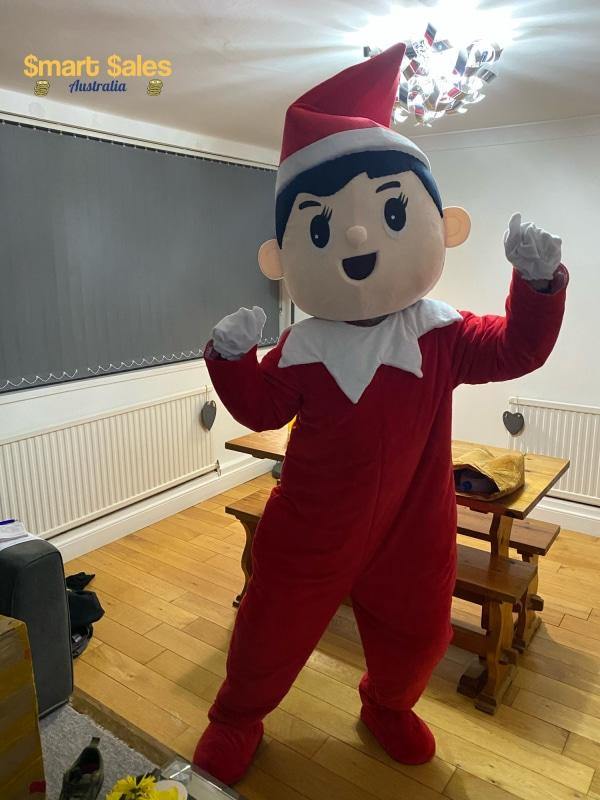 Christmas Elf Adult Mascot Costume 8 Sizes - Buy Confidently with Smart Sales Australia