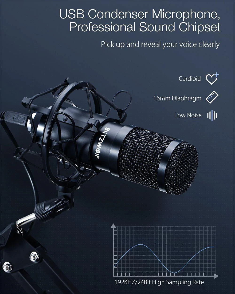 Condenser Microphone Audio Dynamic System Kit Cantilever Bracket Anti-spray Net Set Sound Record - Buy Confidently with Smart Sales Australia