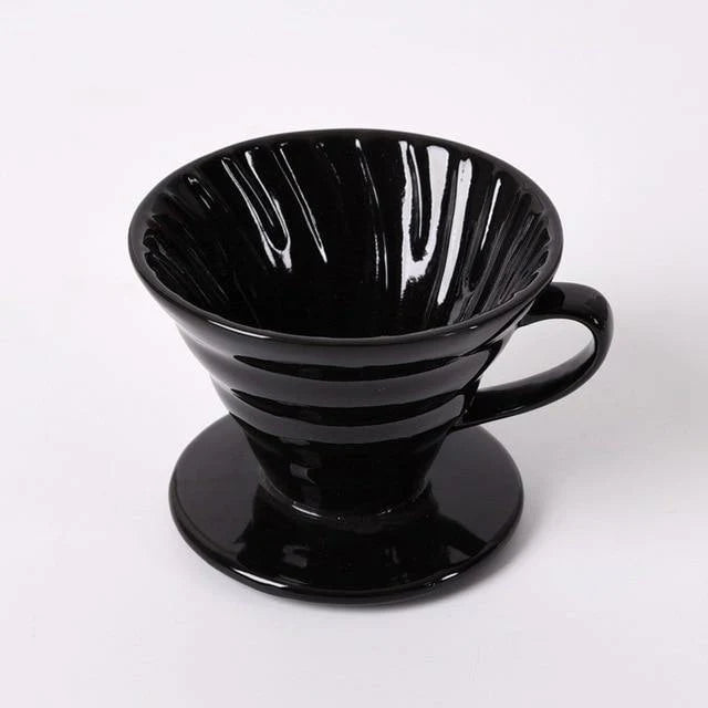 MICCK Ceramic Reusable Coffee Drip Filter Cup Heat Resistant V60 Style Coffee Dripper 2/4Cups Separate Stand For Coffee Pot - Buy Confidently with Smart Sales Australia