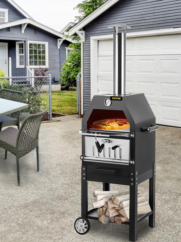Portable Outdoor Wood Charcoal Fired Pizza Oven Accessories Built In Thermometer - Buy Confidently with Smart Sales Australia