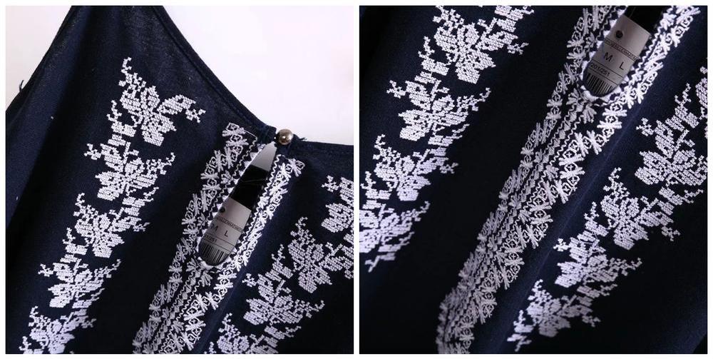 Sexy Women Fashion Linen Hollow Retro Ethnic Embroidery Pattern Irregular Asymmetrical Hem Fringed Tassel Spaghetti Strap Dress - Buy Confidently with Smart Sales Australia