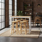 Bar Table and Stools Set (4 Chairs) | Pub Dining Desk Kitchen Cafe