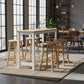 Bar Table and Stools Set (4 Chairs) | Pub Dining Desk Kitchen Cafe