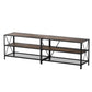 Rustic TV Stand 3-Tier Display Shelves Vintage Walnut