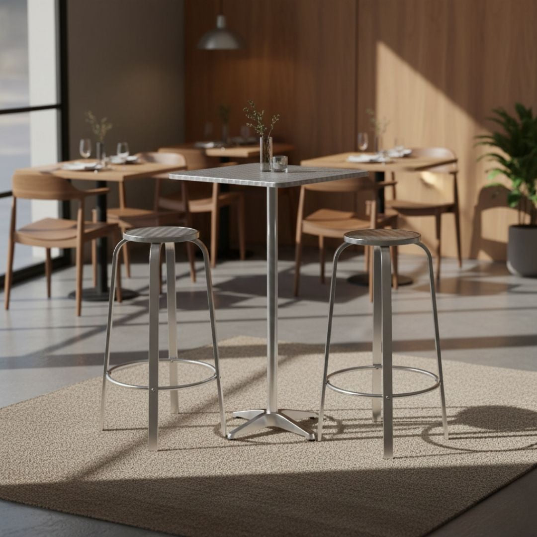 3-Piece Outdoor Bar Set | Bistro Table Stools Adjustable Height