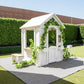 Teddy V2 Cubby House | White Timber Playhouse with Veranda