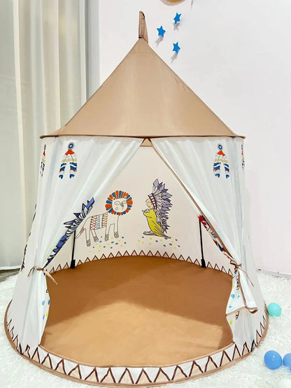 Kids Play House Tent | Foldable Indoor & Outdoor Hexagonal Game Castle