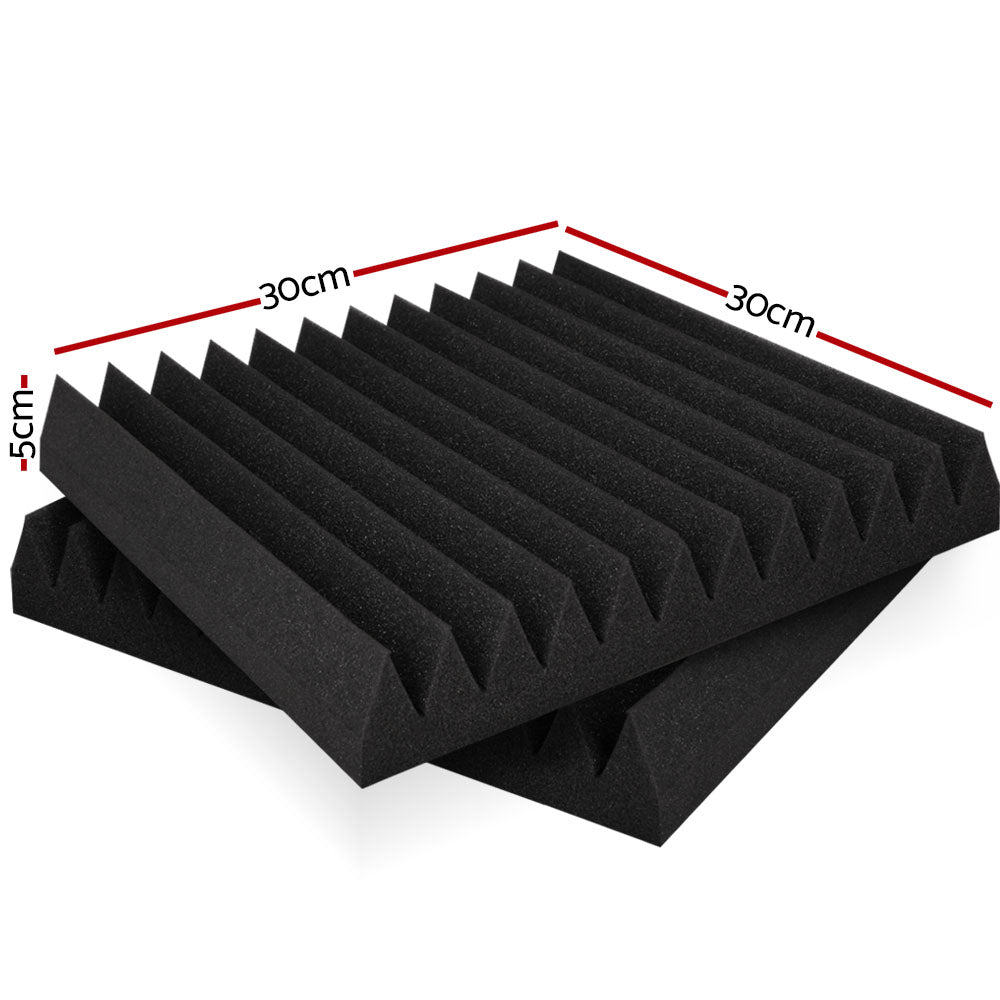 Acoustic Foam Panels 40 Pack | Studio Sound Absorption Wedge 30x30x5cm