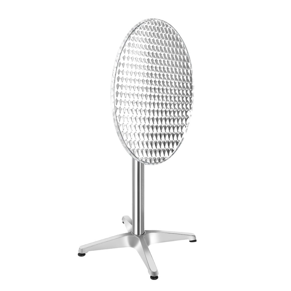 Set of 2 Outdoor Bar Table | Aluminium Round 70-110CM Adjustable