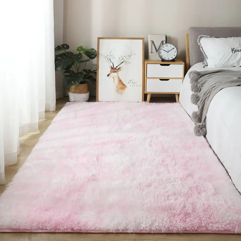 Large Fluffy Rug 160x230cm - Washable Non-Slip Plush Carpet