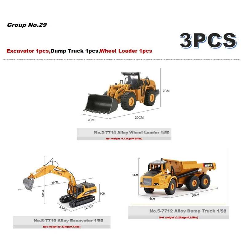 Alloy Diecast Excavator Loader | 1:50 Scale Metal Construction Model