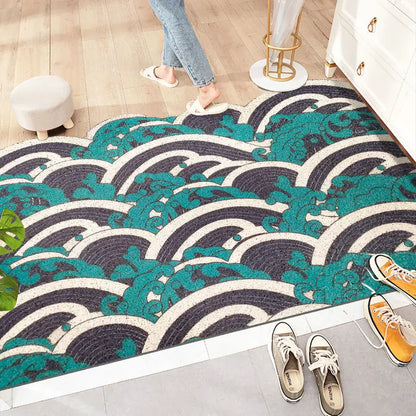 Washable Non-Slip Rug - Great Wave Sun Door Mat