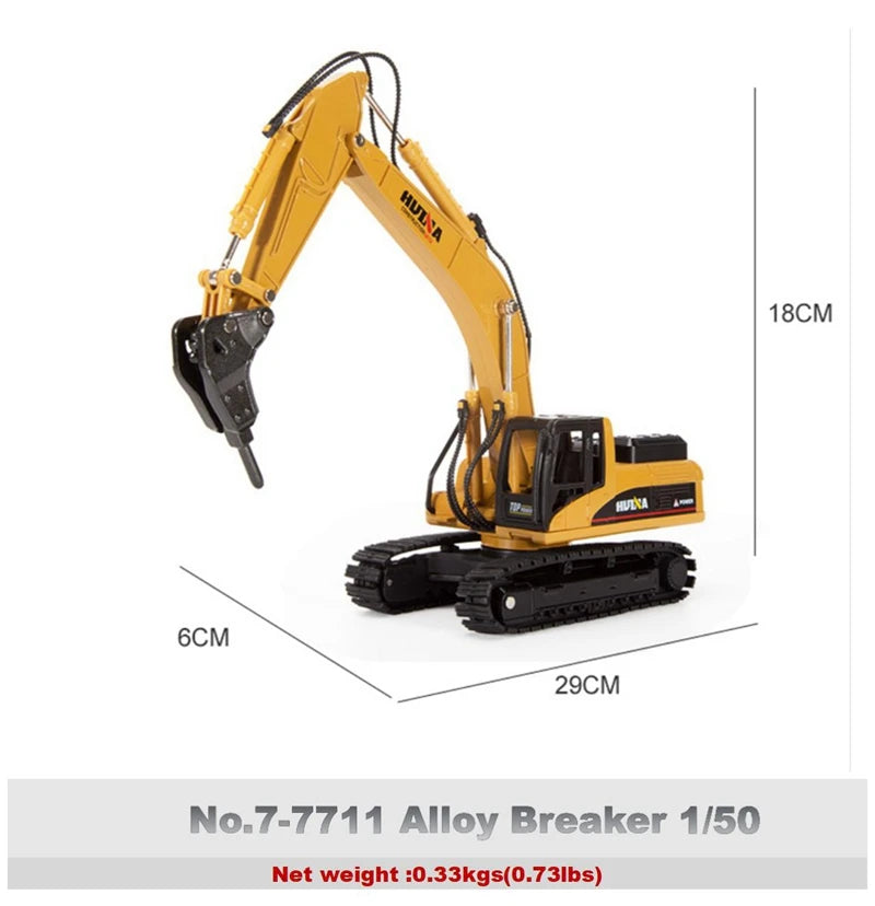 Alloy Diecast Excavator Loader | 1:50 Scale Metal Construction Model