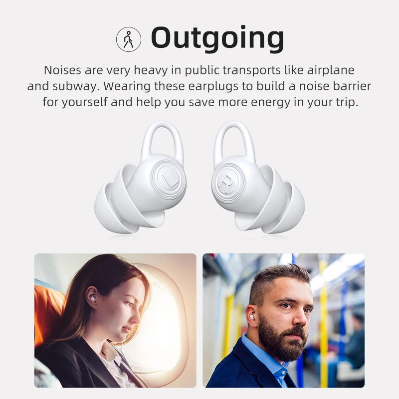 Silicone Ear Plugs - 40dB Noise Reduction Soft Sleeping Pair