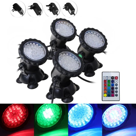 IP68 Waterproof LED Underwater Light - 12V RGB Pool Spot