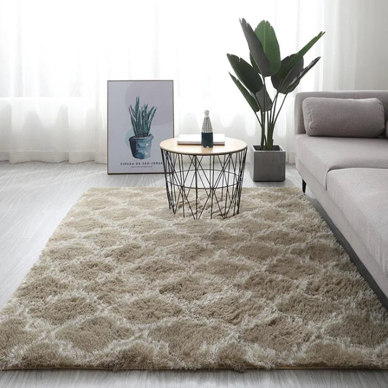 Soft Fluffy Tie-Dye Rug - Modern Plush Shaggy Area Carpet
