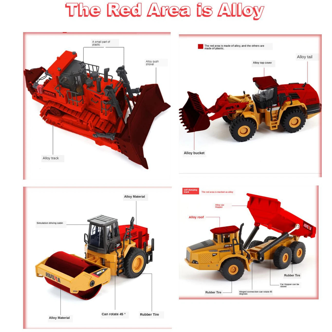 Alloy Diecast Excavator Loader | 1:50 Scale Metal Construction Model