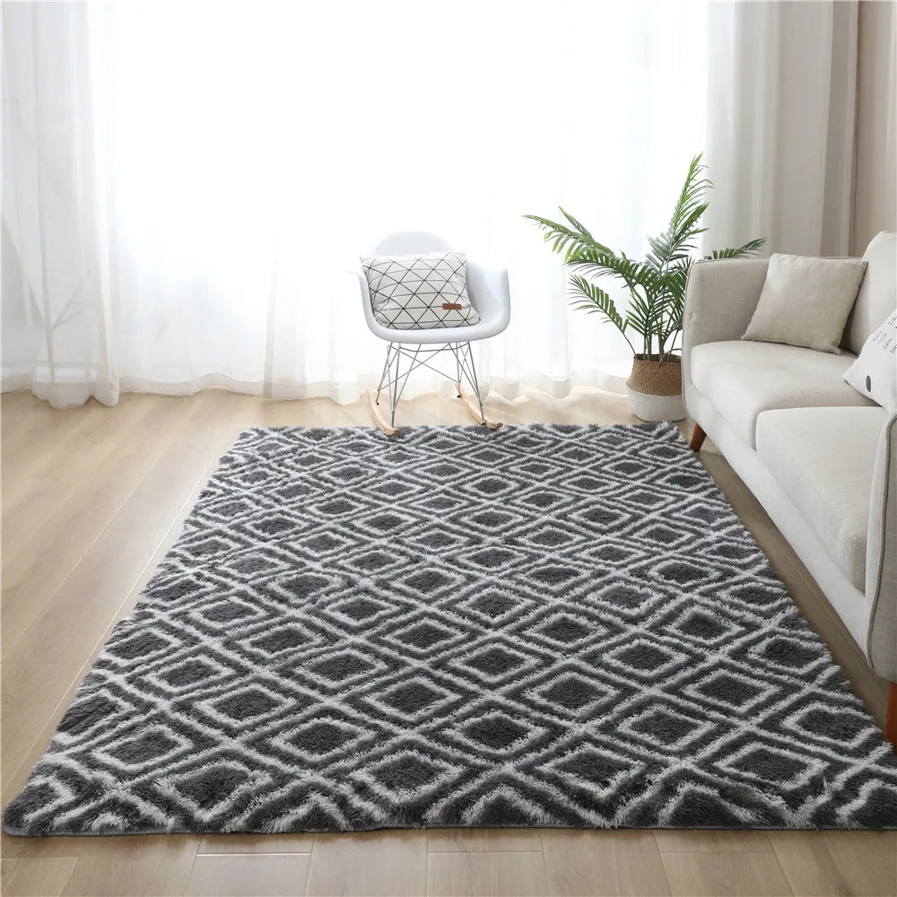 Non-slip Tie-dye Star Area Rug - Plush Living Room & Kids Mat