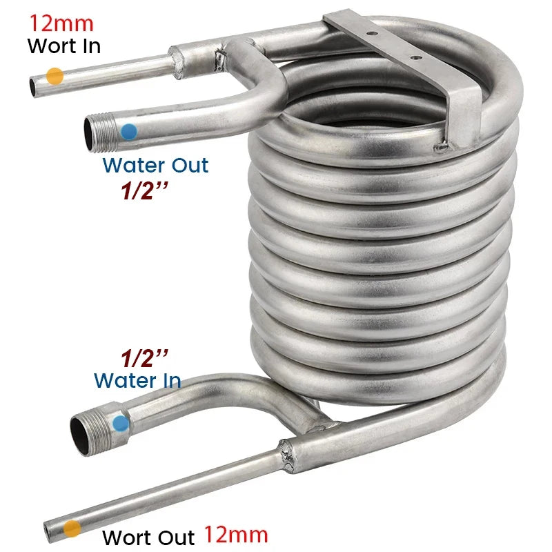 Stainless Steel Counterflow Wort Chiller Heat Exhanger Cooling Coil Brewing Equipment For Beer Homebrew