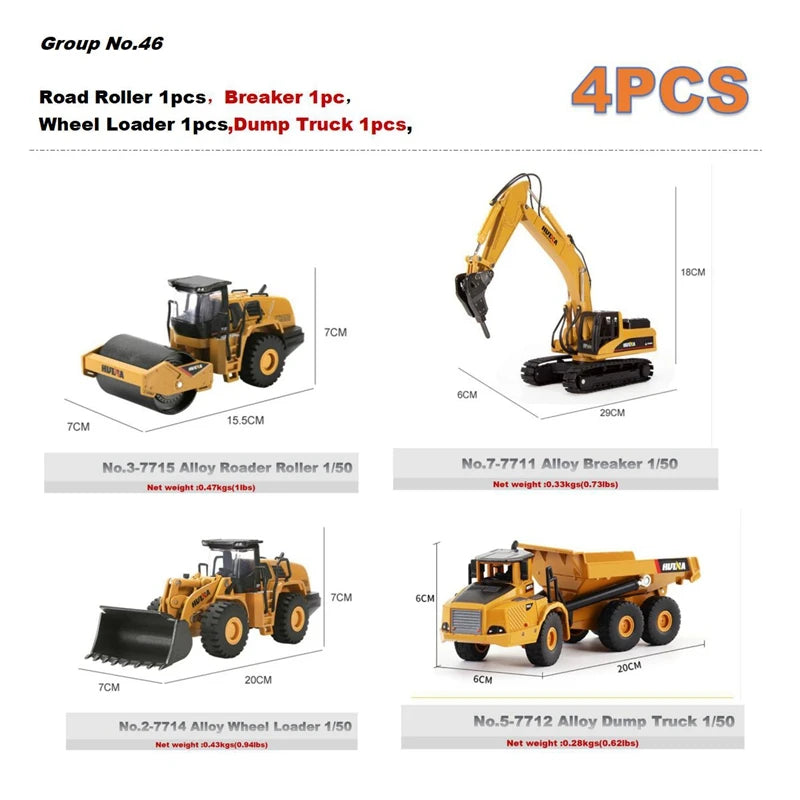Alloy Diecast Excavator Loader | 1:50 Scale Metal Construction Model