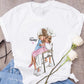 Super Mom Graphic T-Shirt | Pink Harajuku Mother's Love Summer Tee
