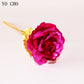 24K Gold Foil Eternal Galaxy Rose - Colorful Flower with "Love" Base