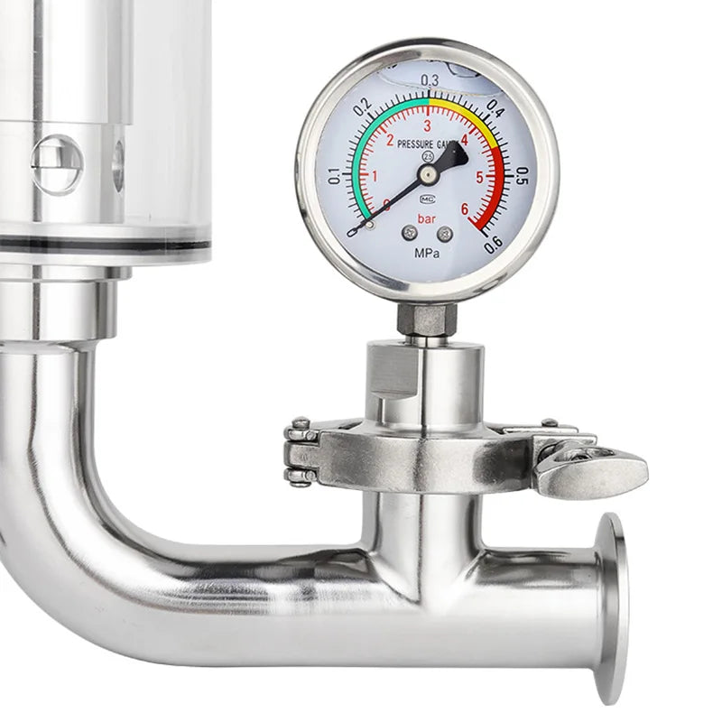 1.5" Tri Clamp Spunding Valve with Pressure Gauge | Sanitary Brew Set