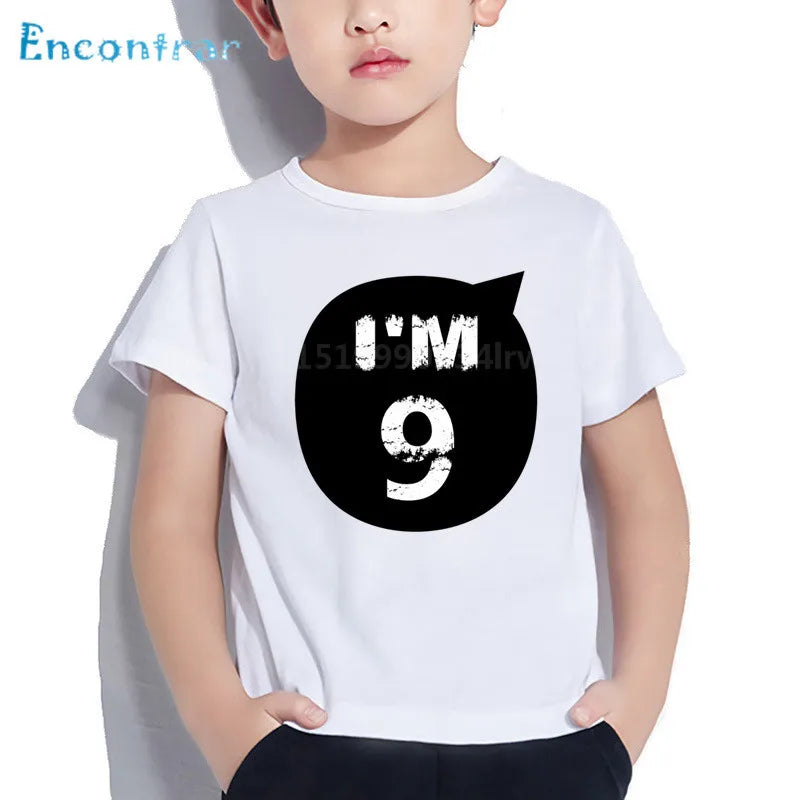 Kids Birthday Number T-Shirt | 1-10 Years Childrens Party Gift Tee Set