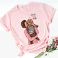 Super Mom Graphic T-Shirt | Pink Harajuku Mother's Love Summer Tee