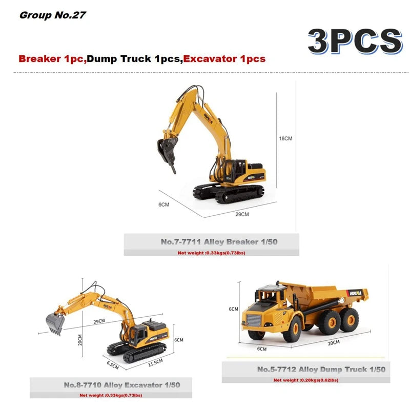 Alloy Diecast Excavator Loader | 1:50 Scale Metal Construction Model