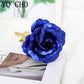 24K Gold Foil Eternal Galaxy Rose - Colorful Flower with "Love" Base
