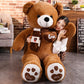 Giant 80cm Teddy Bear with Scarf | Soft Plush Stuffed Animal Kids Toy