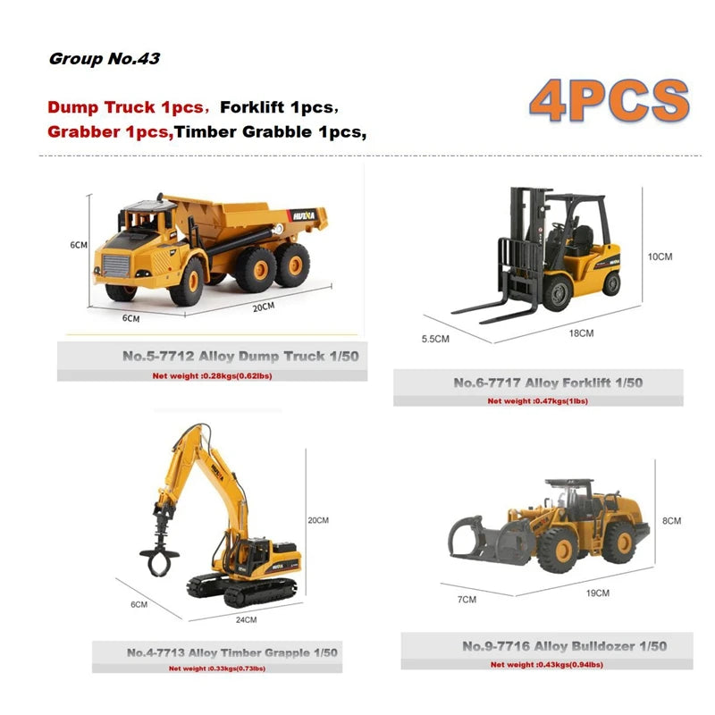 Alloy Diecast Excavator Loader | 1:50 Scale Metal Construction Model
