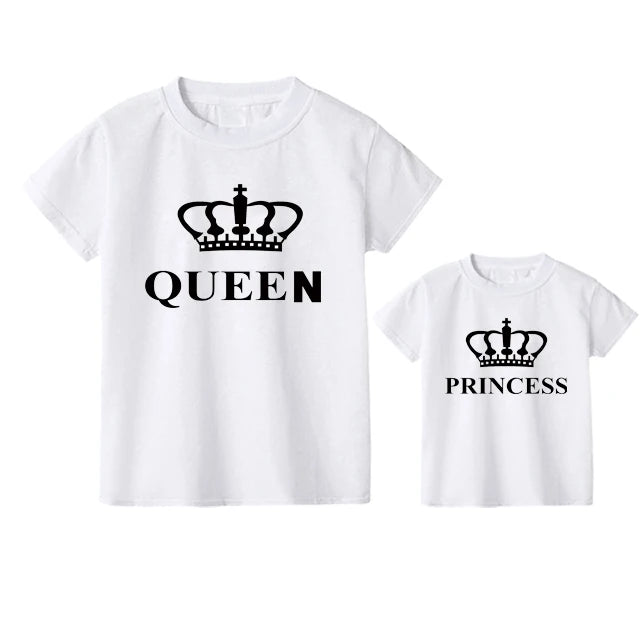 Mommy and Me Family Matching T-Shirts - Queen & Princess Designs