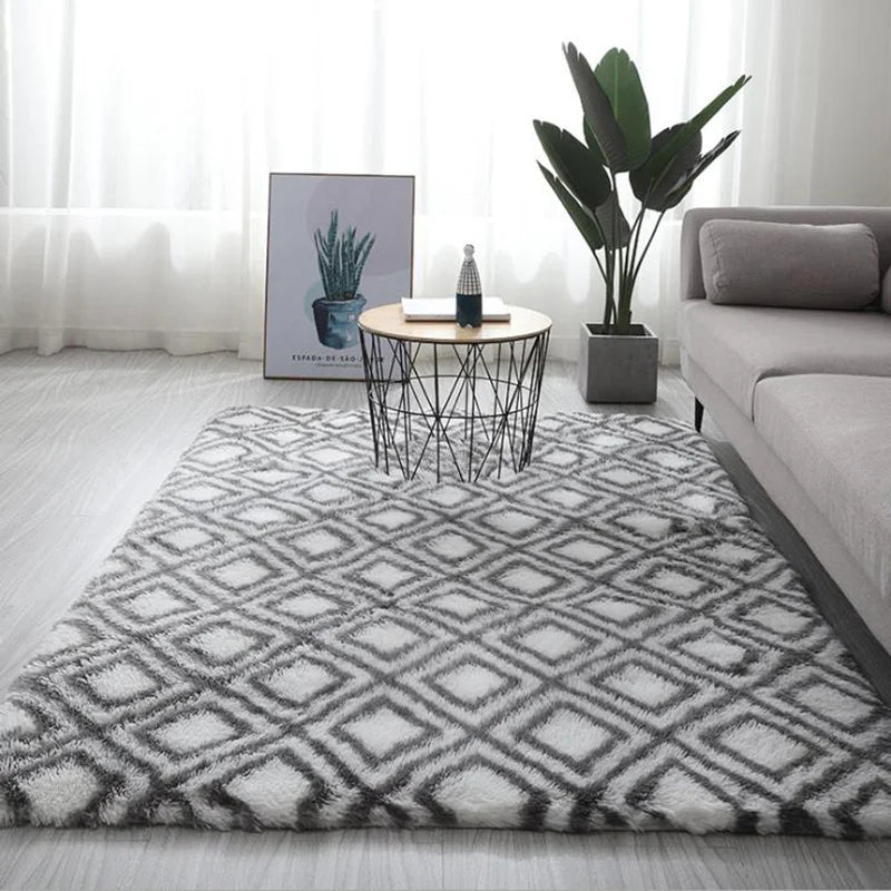 Soft Fluffy Tie-Dye Rug - Modern Plush Shaggy Area Carpet