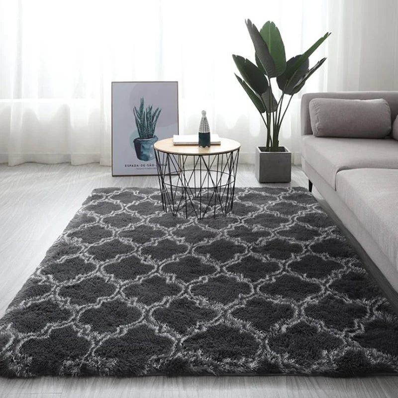 Soft Fluffy Tie-Dye Rug - Modern Plush Shaggy Area Carpet
