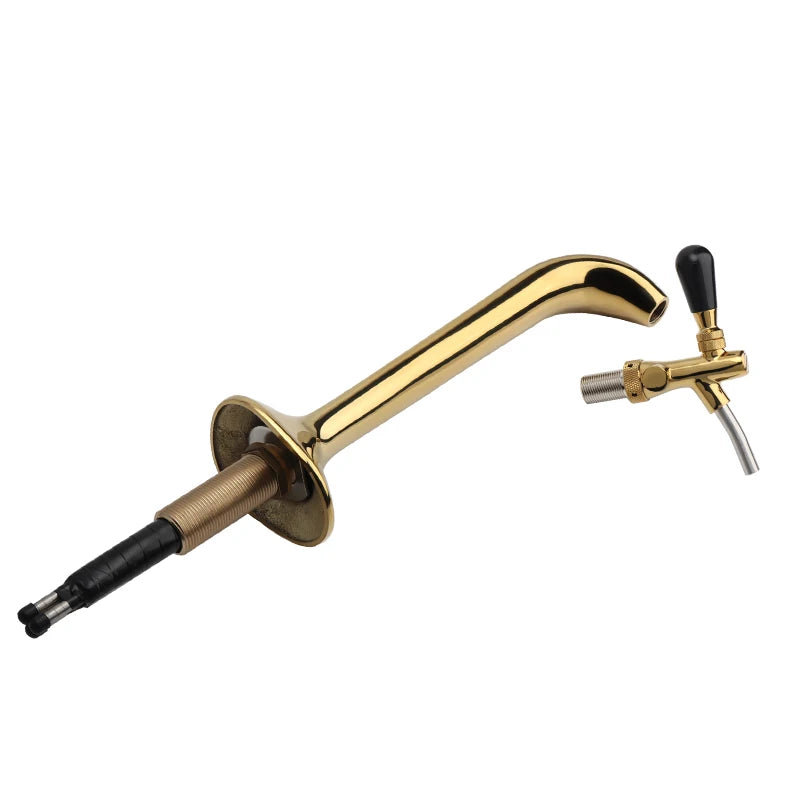 Titanium Finish Snake Beer Tower | Single Brass Tap Home Draught Font