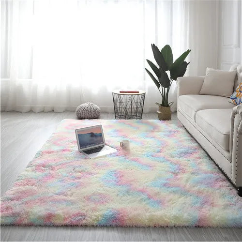Non-slip Tie-dye Star Area Rug - Plush Living Room & Kids Mat